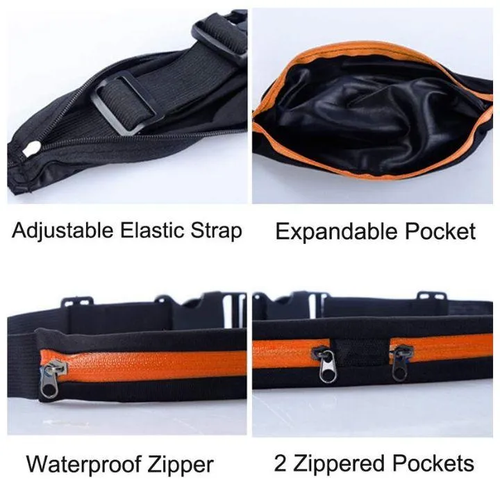 Zupa Expandable Zippered Running Waist Belt (2-Pack)