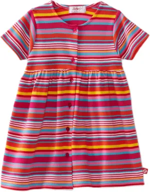 Zutano Baby Girls' Multi Stripe Short Sleeve Dress