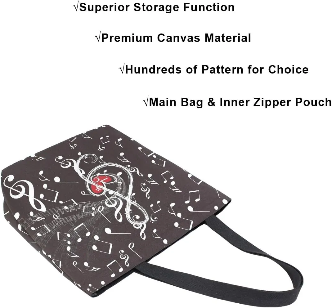 ZZKKO Japanese Cherry Canvas Tote Grocery Bag Shoulder Casual Book Bag
